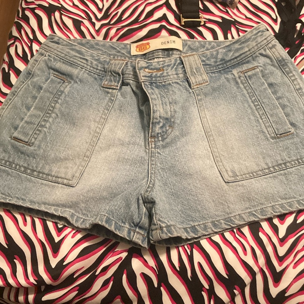 Route 66 Light Blue Jean Shorts